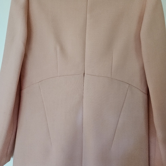 MARNI Wool Crepe Mini Dress 6 Peach Pink Long Sleeve Ruffle Italy - Picture 13 of 15